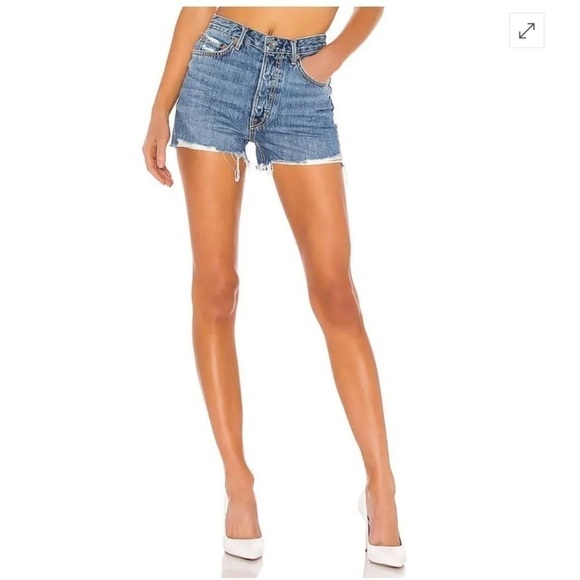 GRLFRND Norma Distressed Poppy Jean Shorts